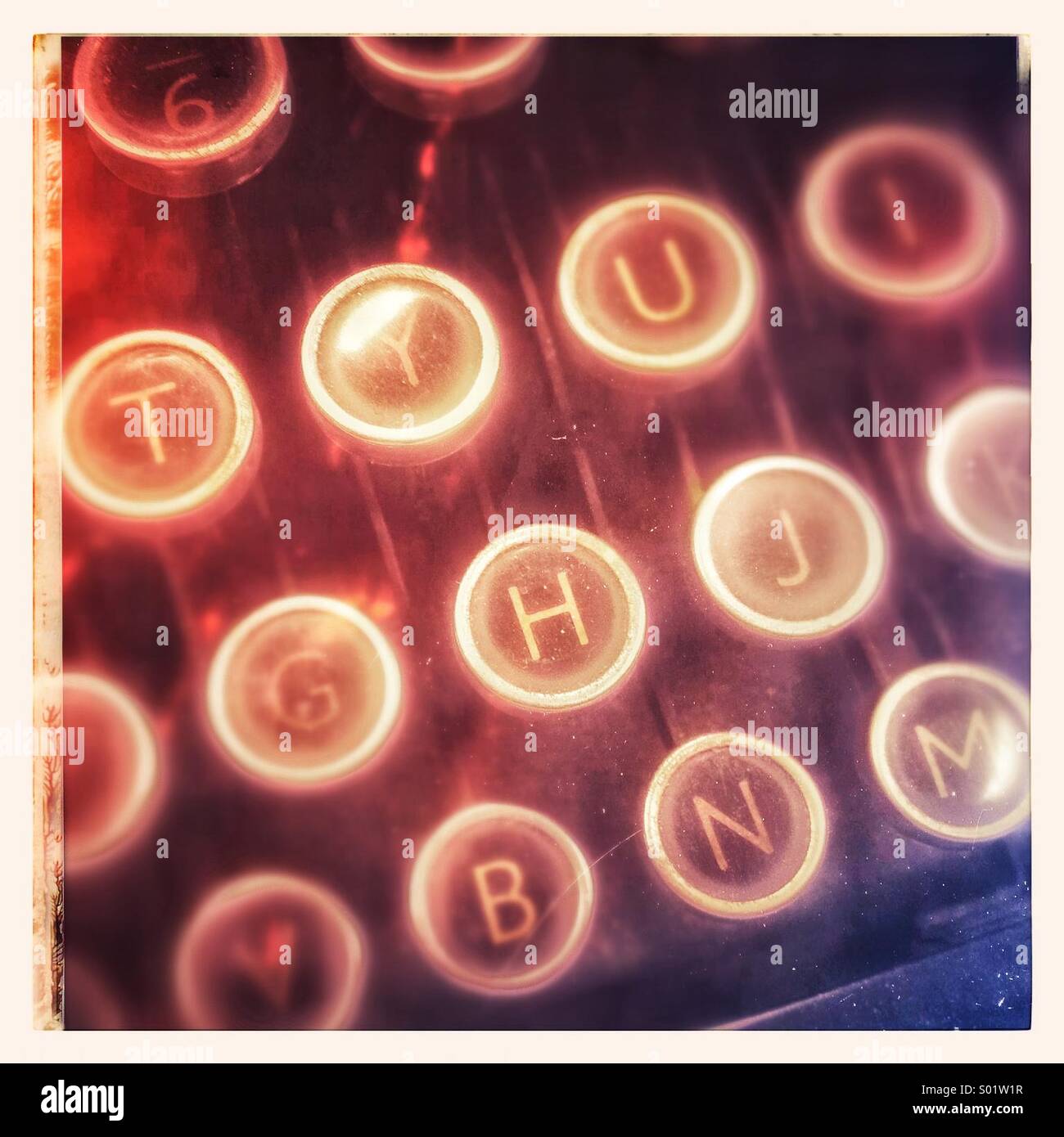 Letter keys in traditional typewriter - Smartphone Captured Stock Image