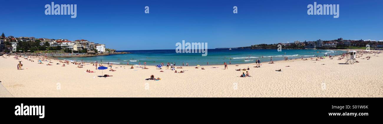 Bondi beach panorama march 2014 - Smartphone Captured Stock Image