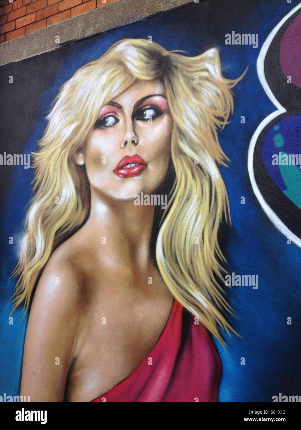 Debbie Harry Street Art, Cardiff, Wales - Smartphone Captured Stock Image