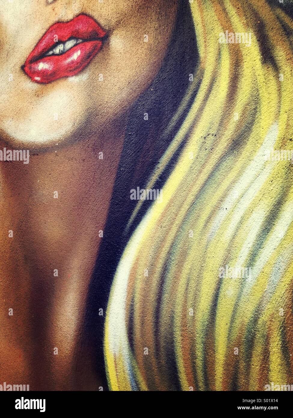 Detail of  Street Art, Cardiff, Wales - Smartphone Captured Stock Image