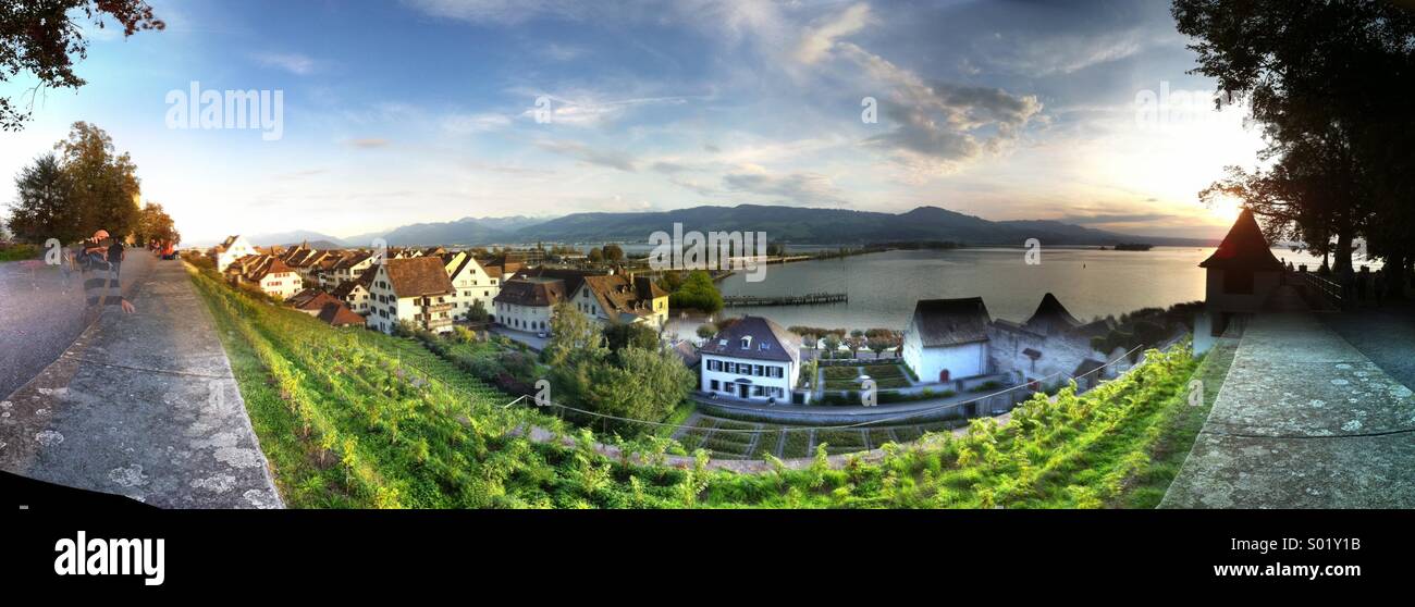 Lake Zurich and vineyard, Rapperswil - Smartphone Captured Stock Image