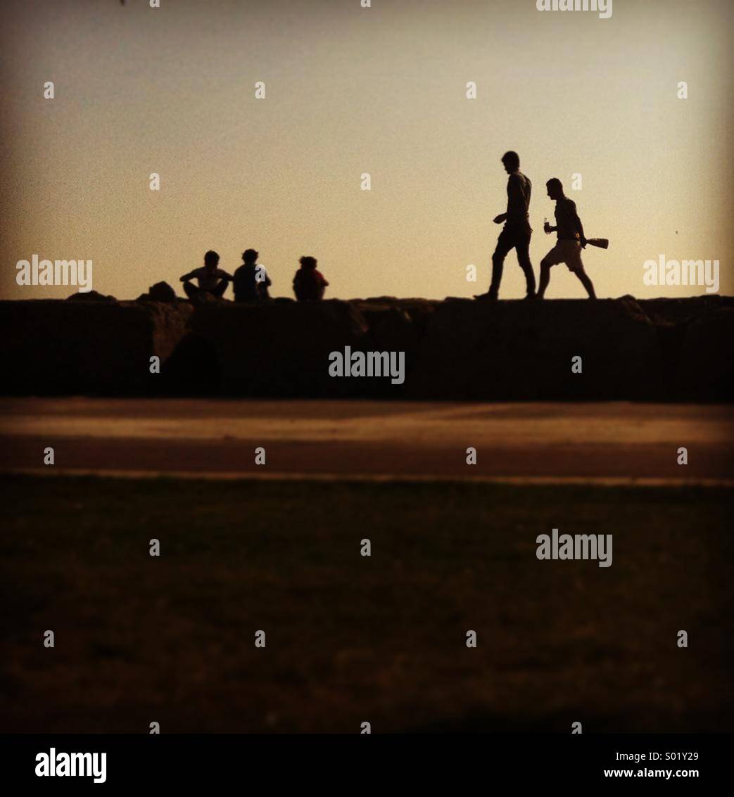People on edge - Smartphone Captured Stock Image