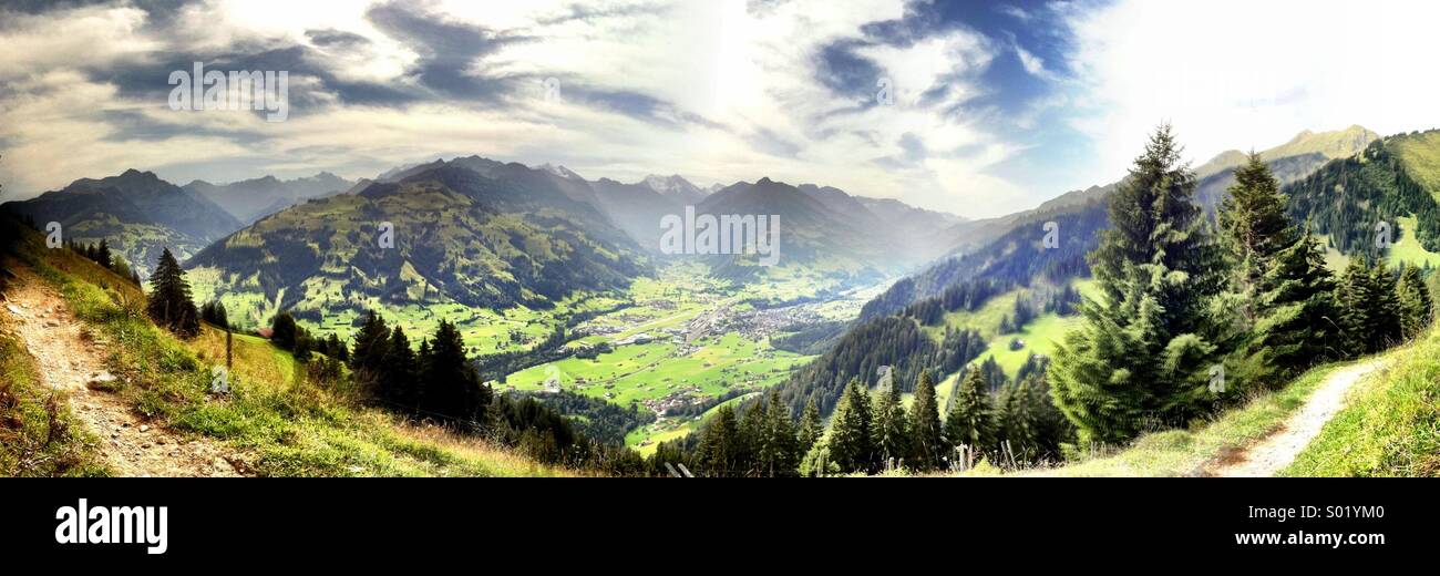 Scenic Alpine valley, Kiental, Switzerland - Smartphone Captured Stock Image