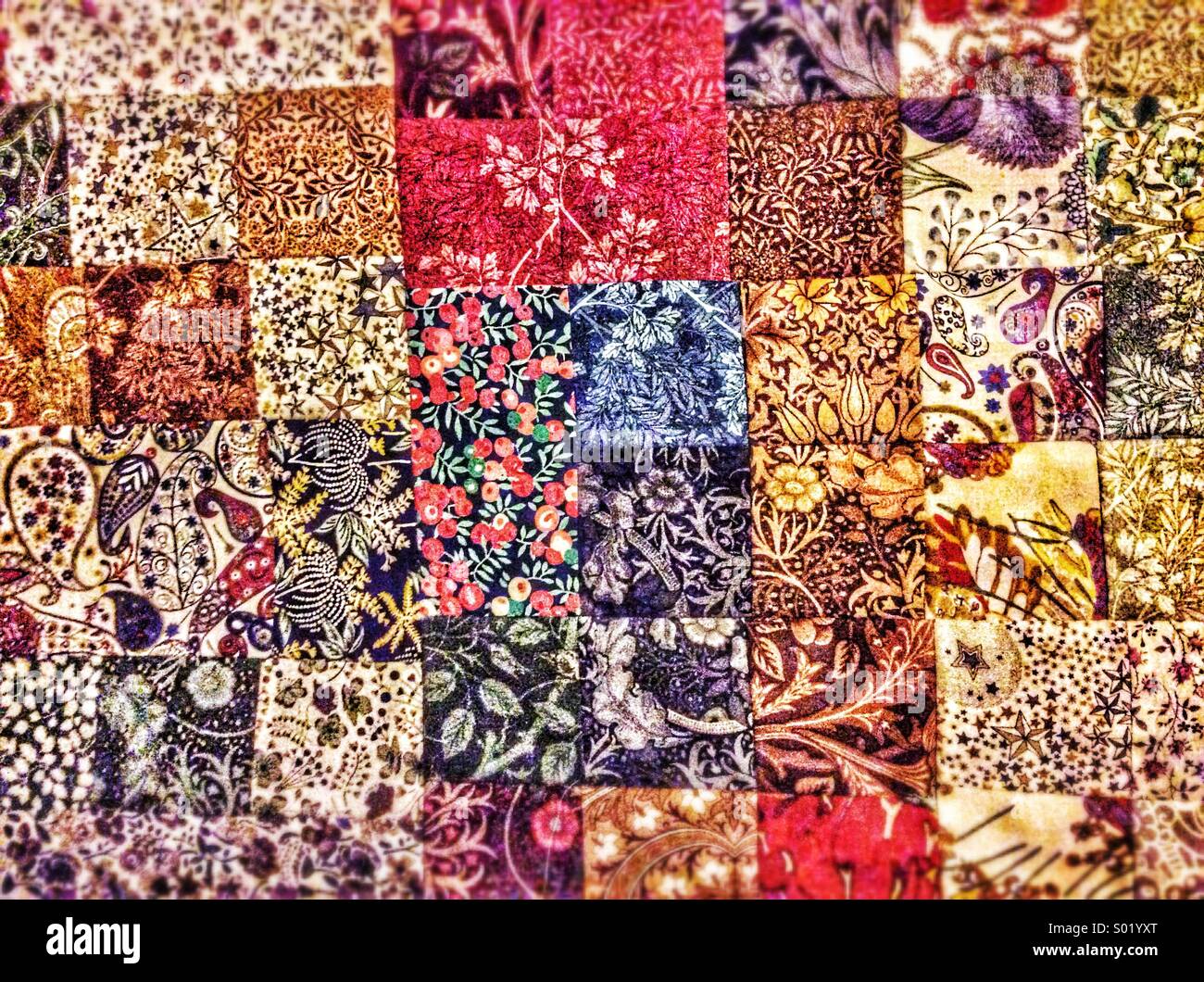 Patchwork fabric background Stock Photo Alamy