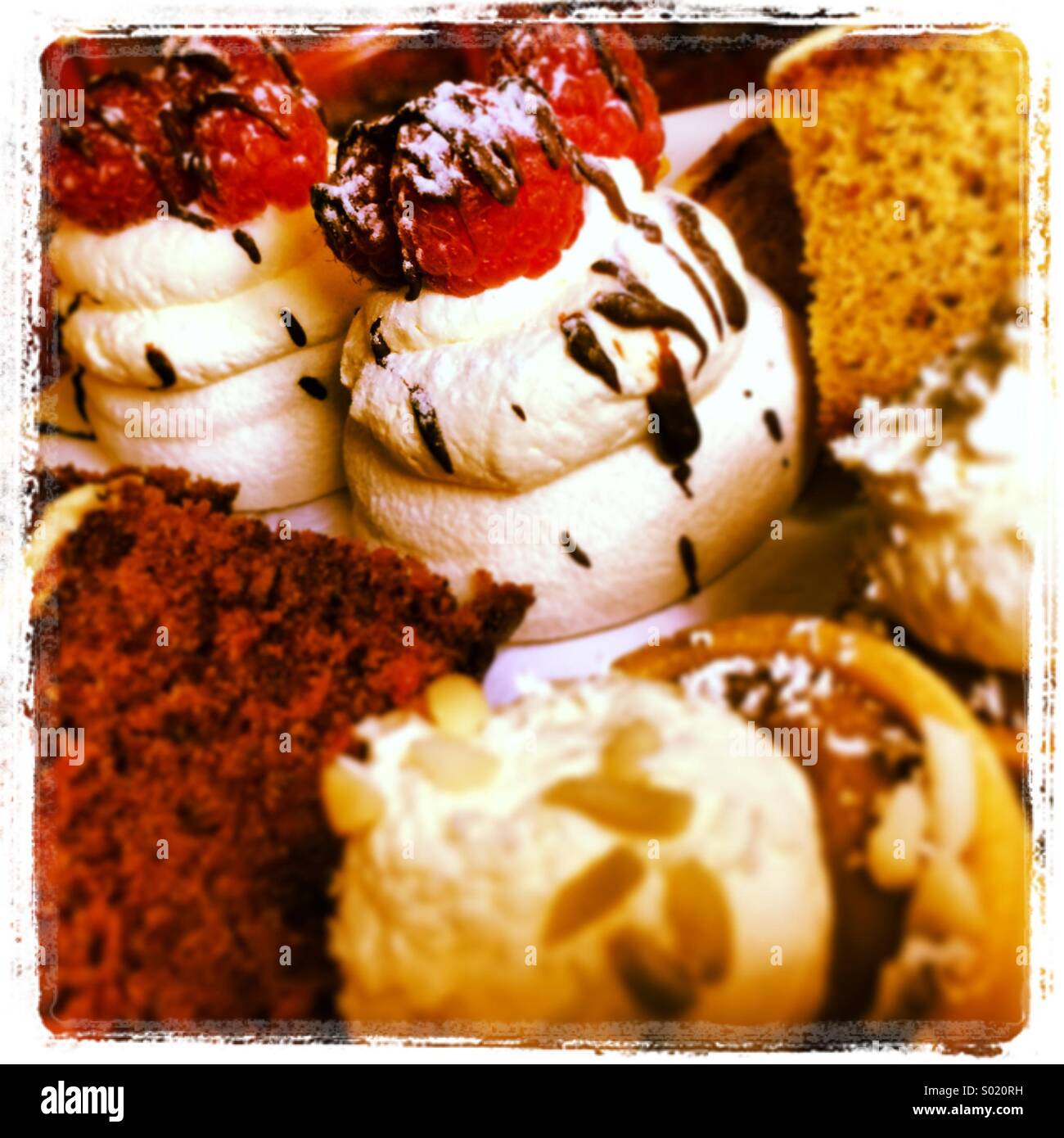 Cakes for afternoon tea - Smartphone Captured Stock Image