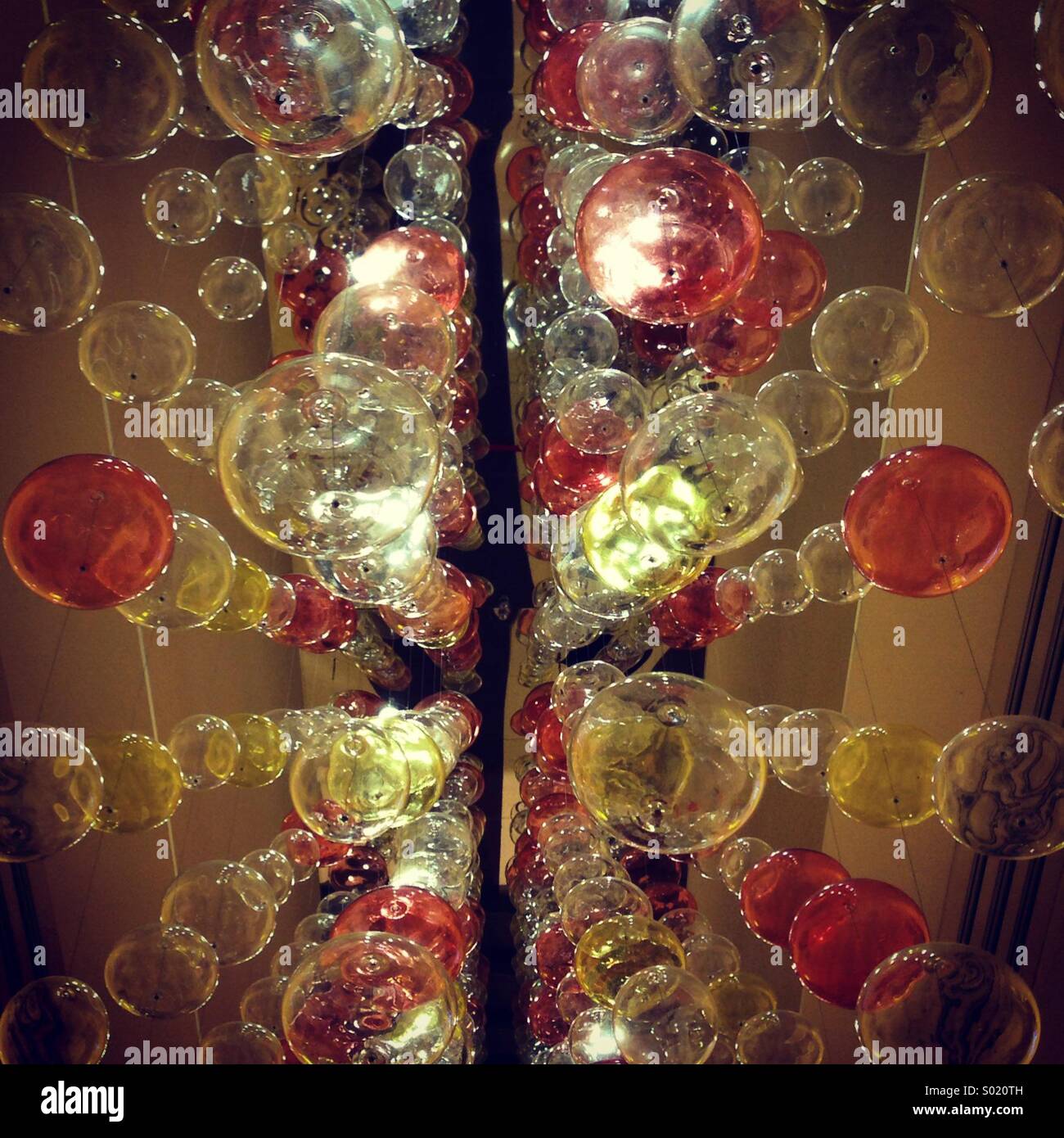 Beautiful Bubbles lighting - wall mounted - Smartphone Captured Stock Image