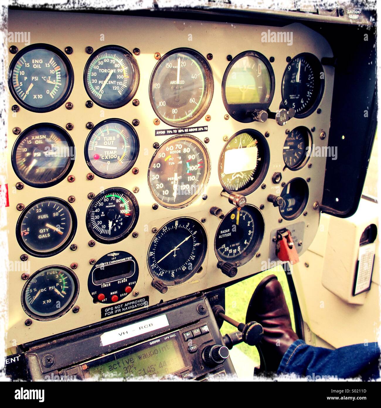 Chopper cockpit Stock Photo