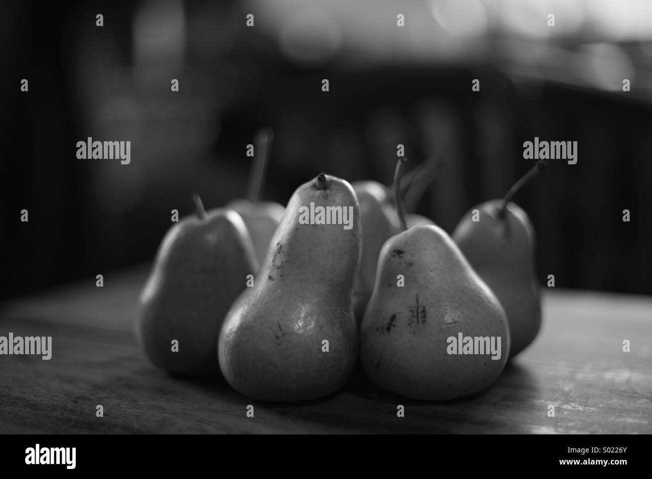 Pears on a table Black and White Stock Photos & Images Alamy