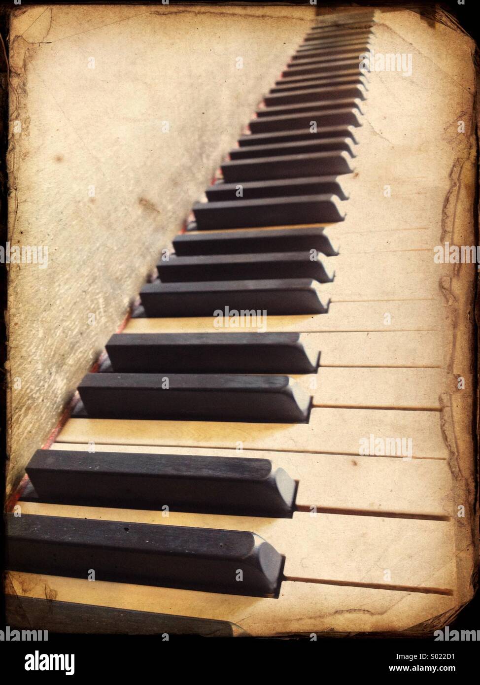 Old piano keyboard. Stock Photo