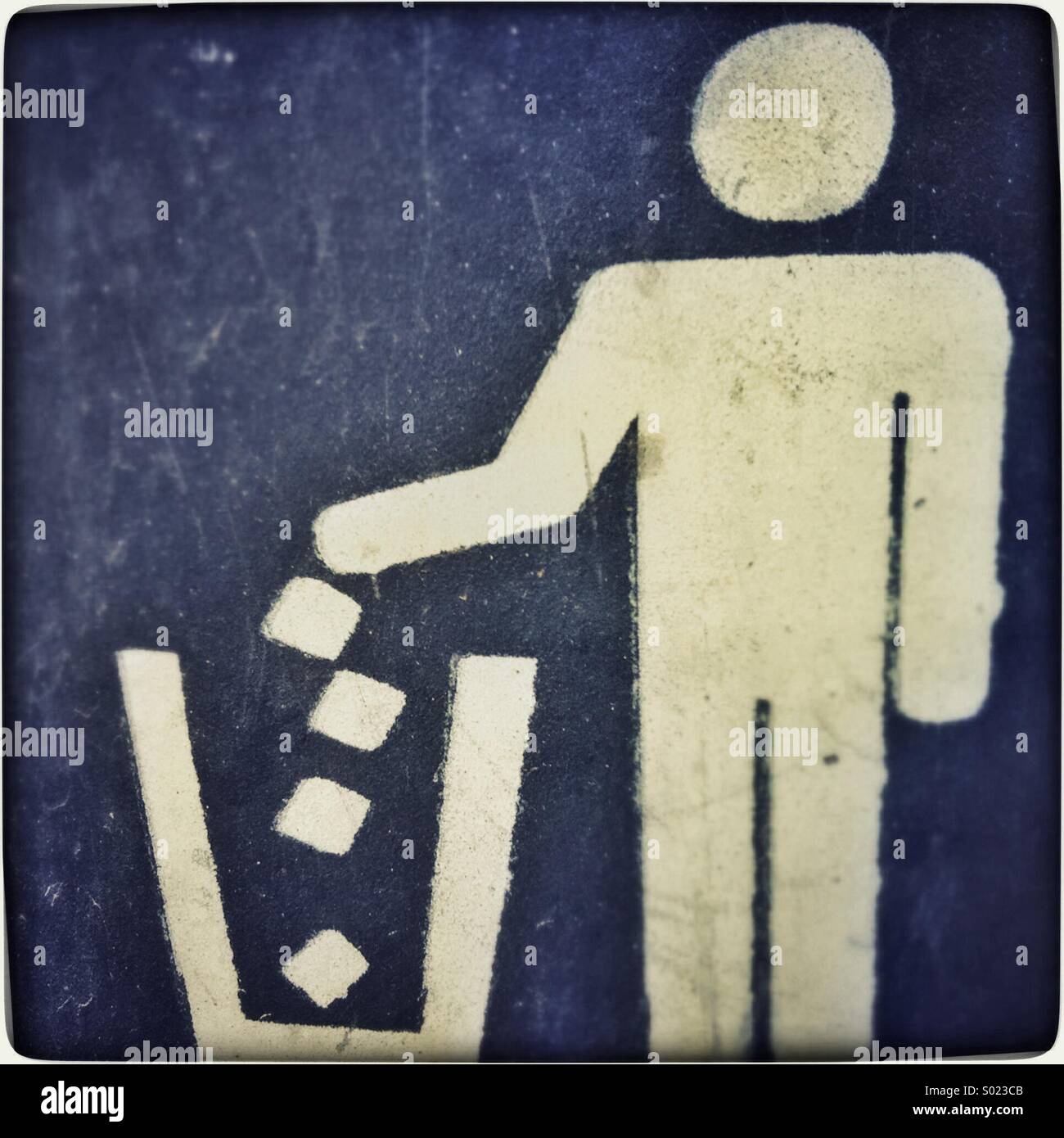 Trash bin sign - Smartphone Captured Stock Image