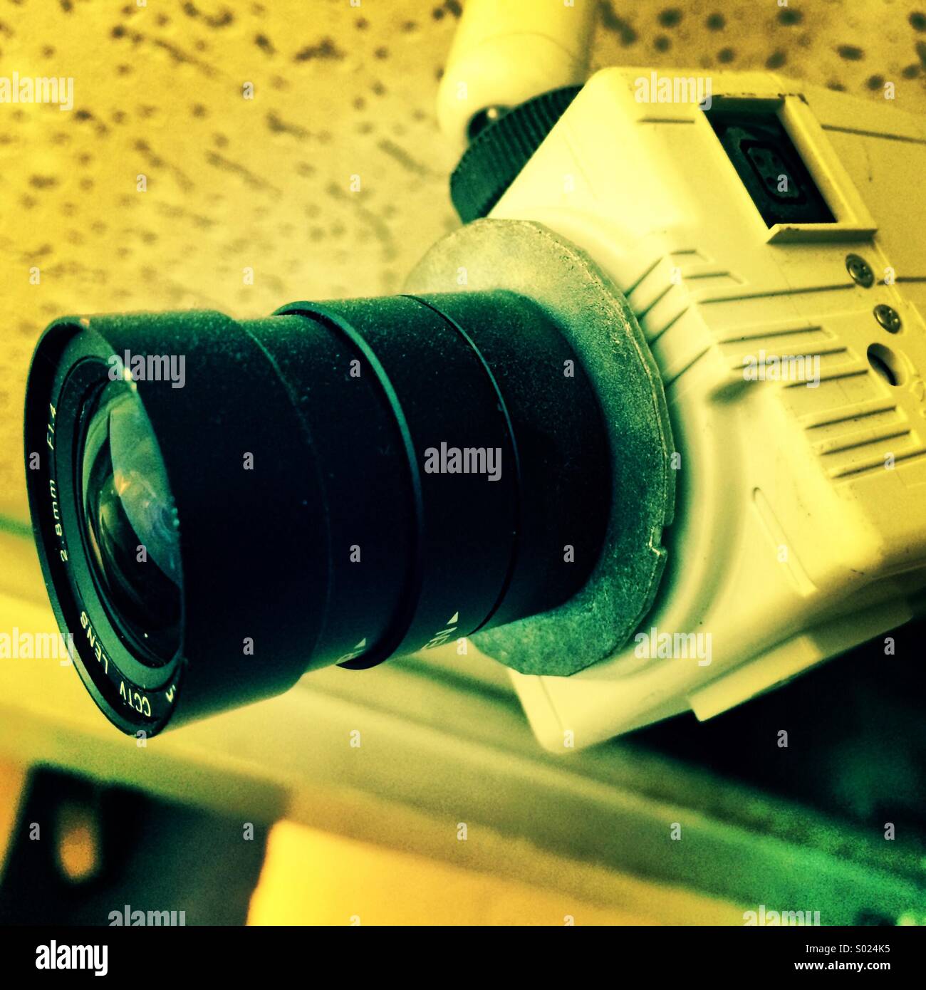 Close-up of a CCTV surveillance camera. - Smartphone Captured Stock Image