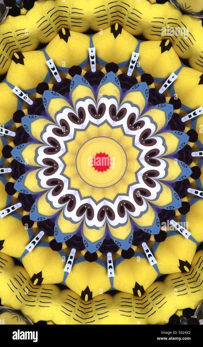 An interesting kaleidoscope pattern in yellow Stock Photo Alamy