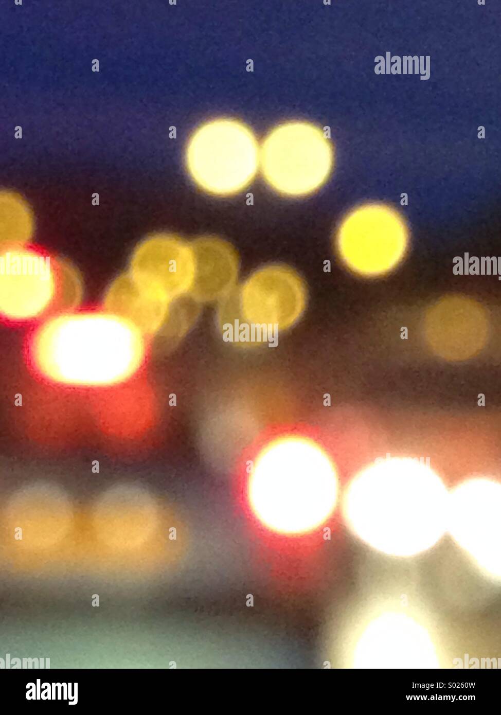 Car lights blurred out of focus Stock Photo Alamy