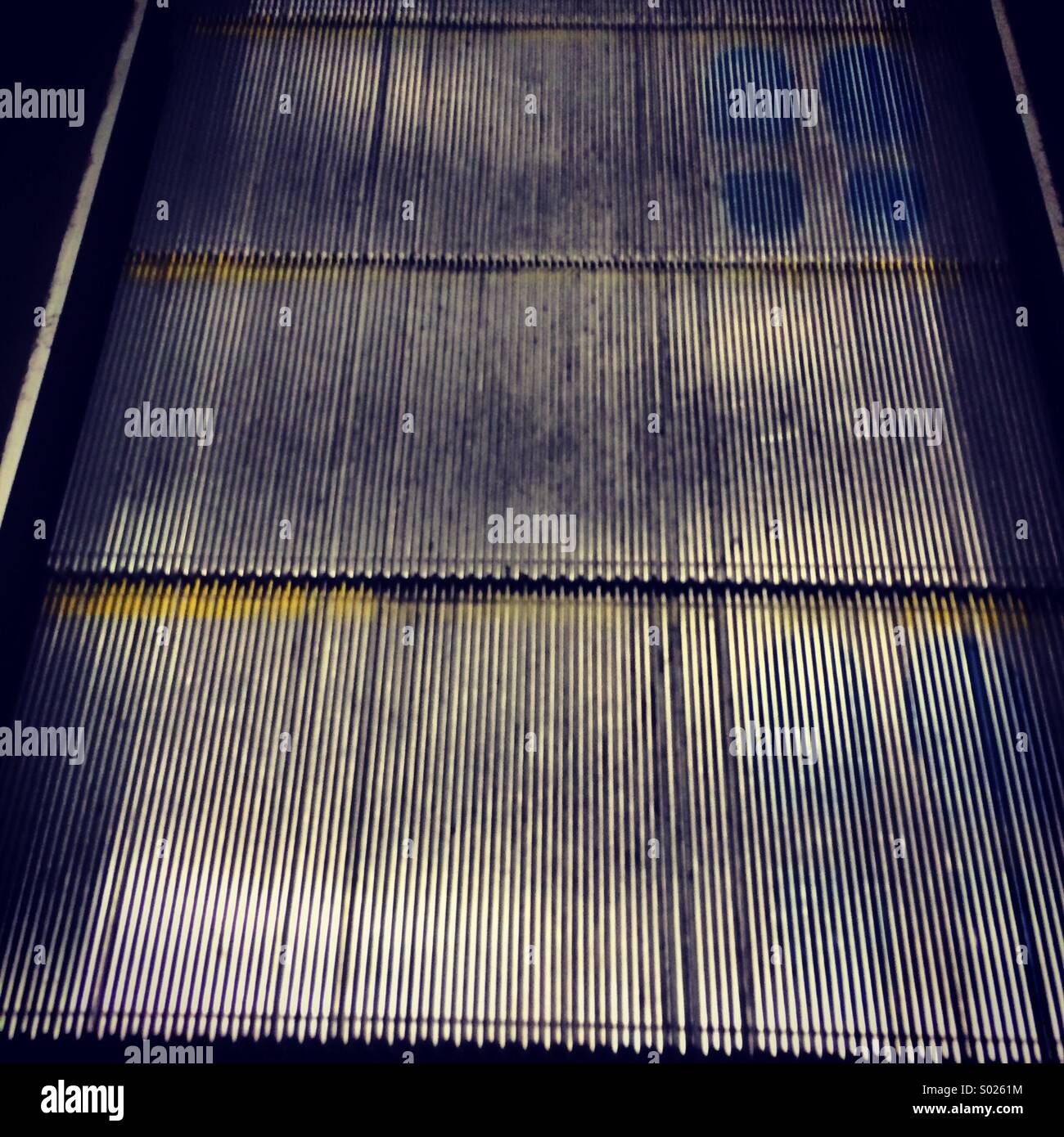 Close-up of an escalator. - Smartphone Captured Stock Image
