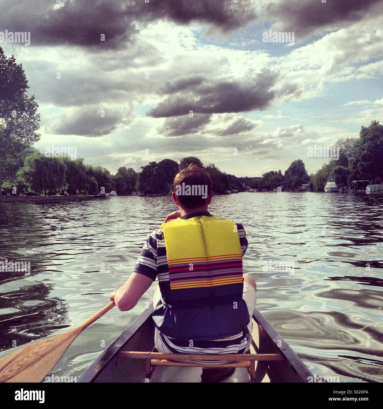 Canoeing on the Thames Stock Photo Alamy