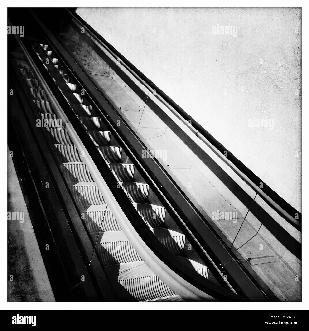 Escalator (black & white) Stock Photo