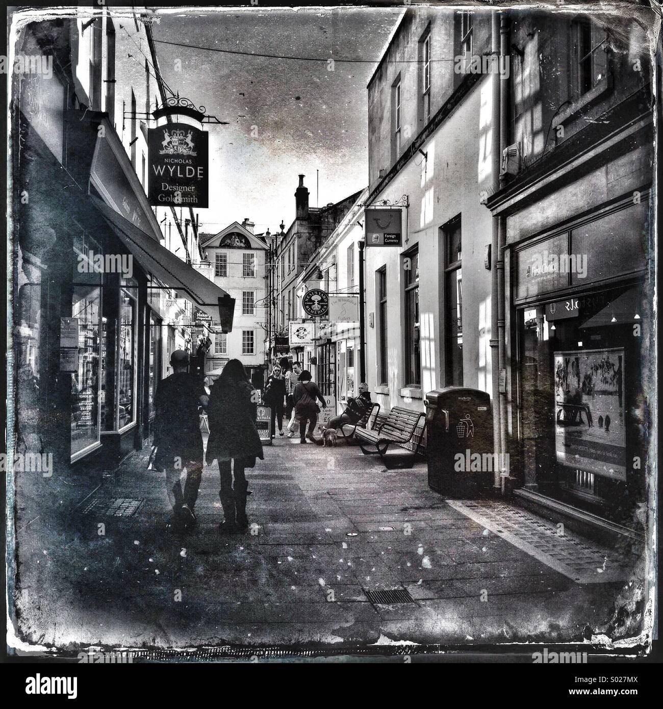 Narrow street, Bath, Somerset - Smartphone Captured Stock Image