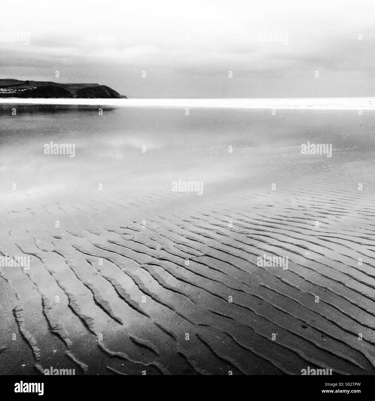 Sand ripples on beach Stock Photo