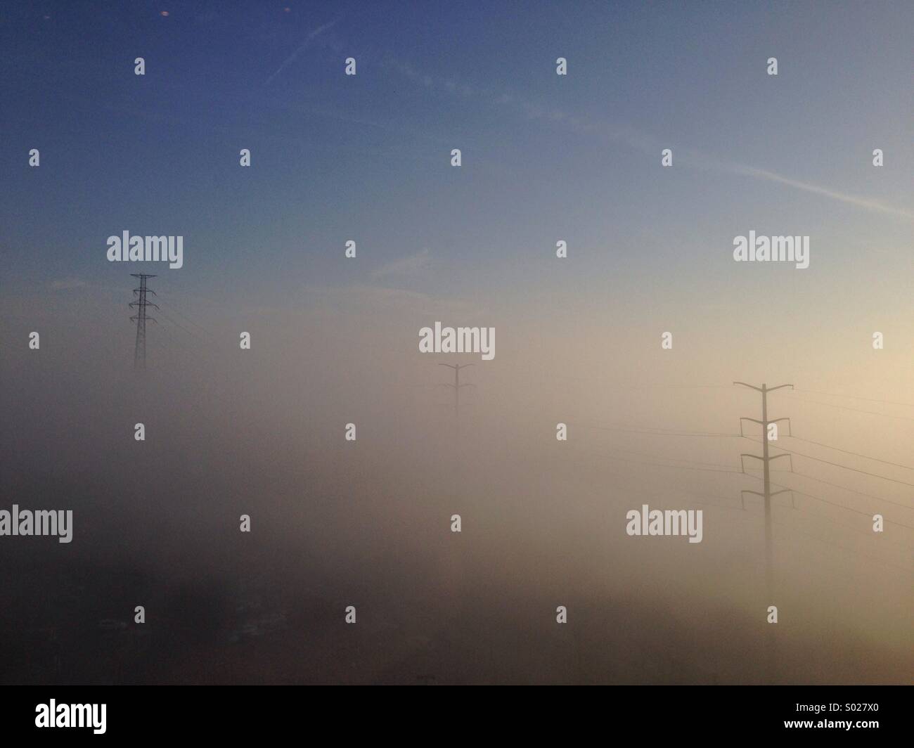 Fog on the Mississippi River in New Orleans, LA. - Smartphone Captured Stock Image