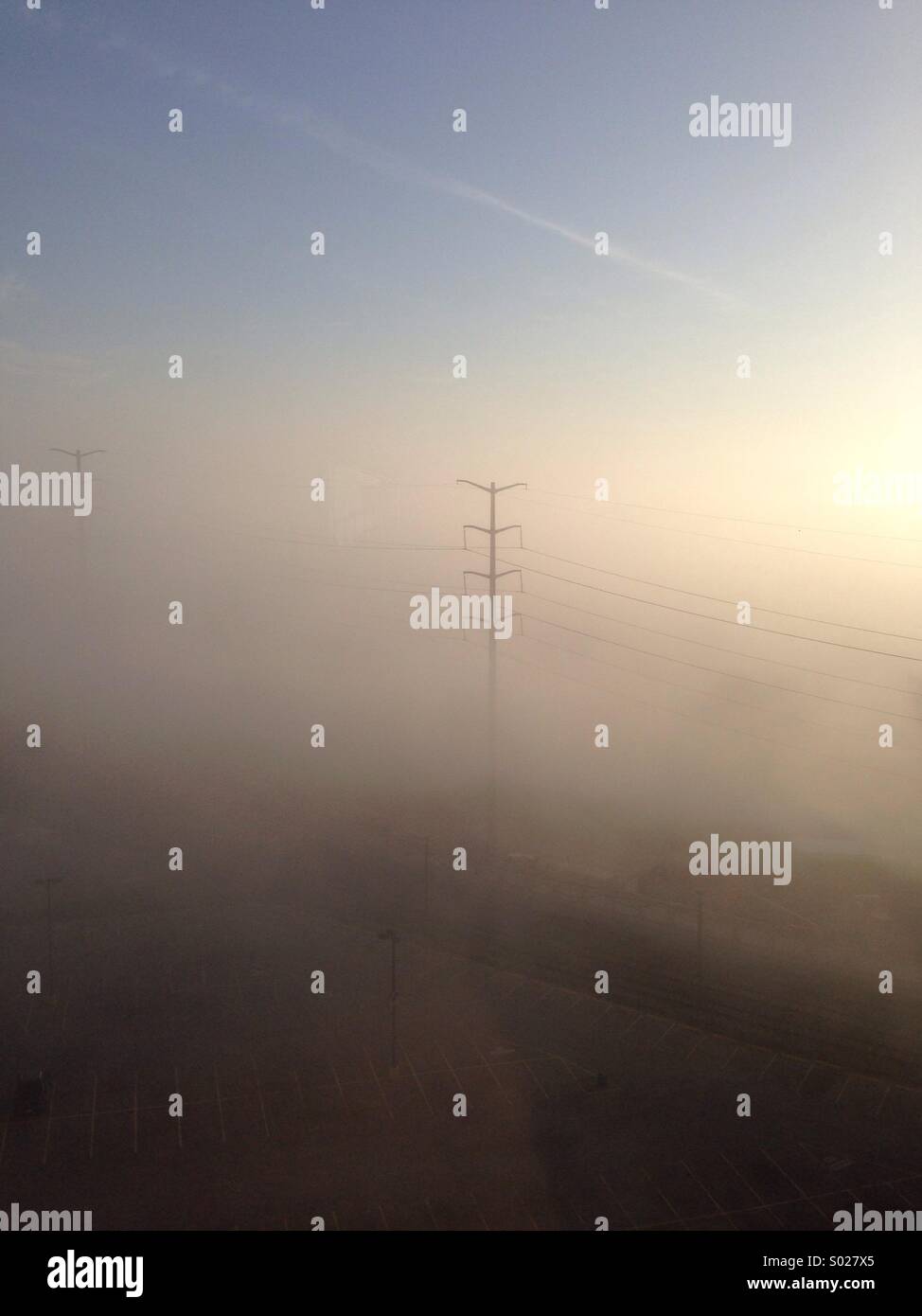 Fog on the Mississippi River in New Orleans, LA. - Smartphone Captured Stock Image