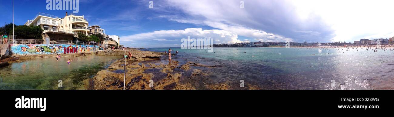 North BONDI beach panorama - Smartphone Captured Stock Image