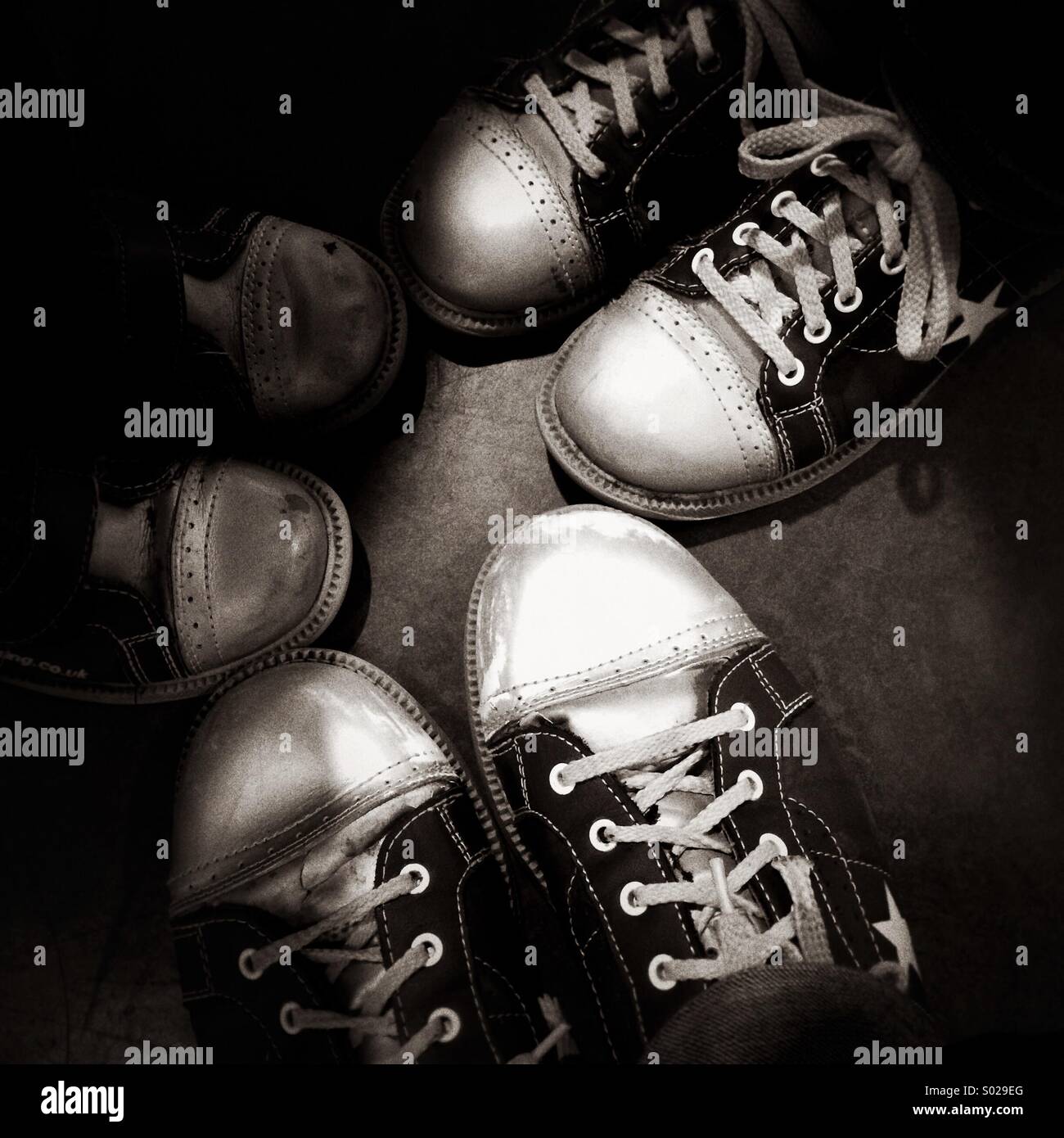 Ten pin bowling shoes Stock Photo