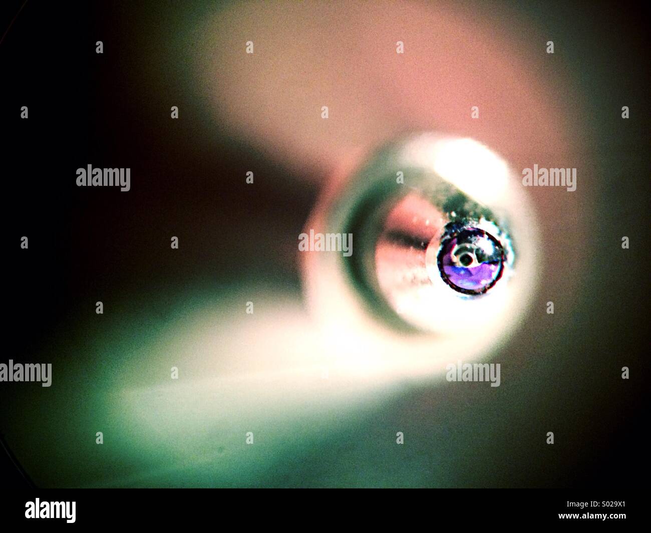 Macro image of tip of a blue ballpoint pen - Smartphone Captured Stock Image