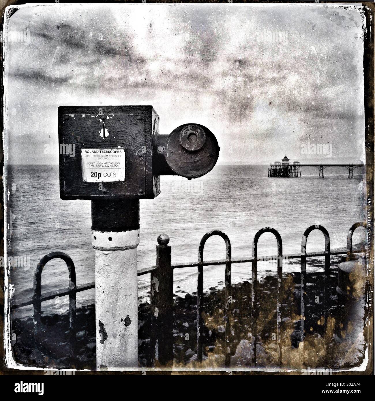 Telescope looking out to sea - Smartphone Captured Stock Image