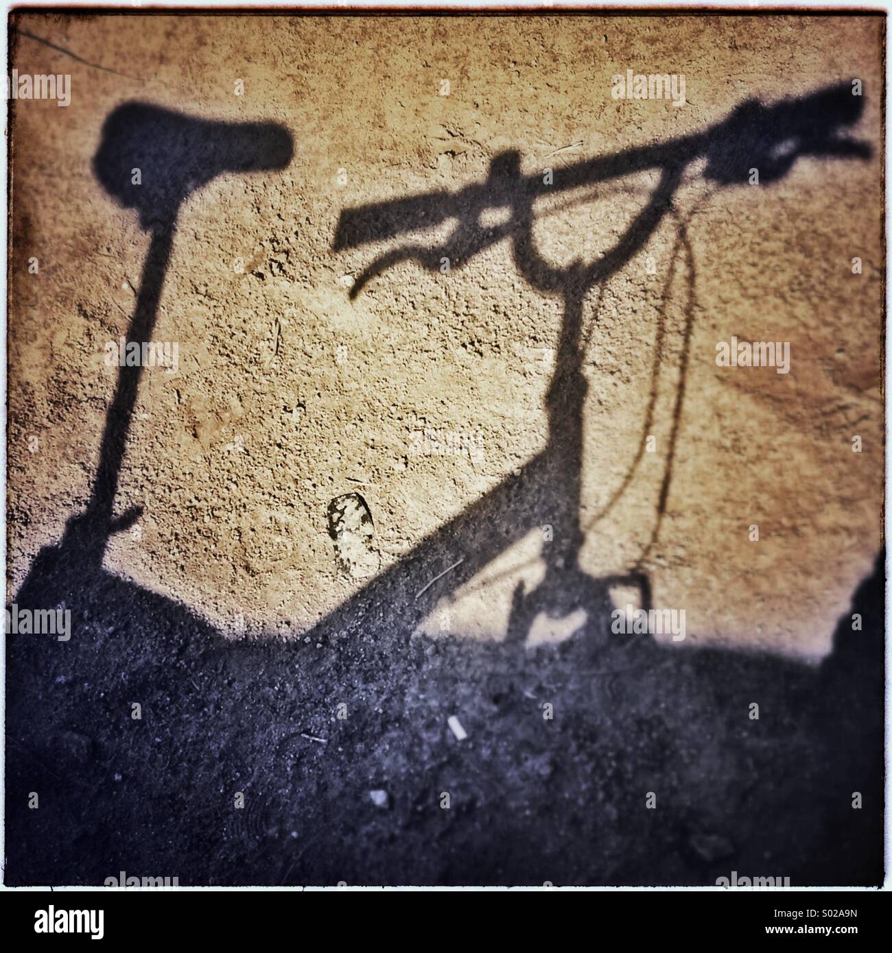 Bicycle shadow - Smartphone Captured Stock Image