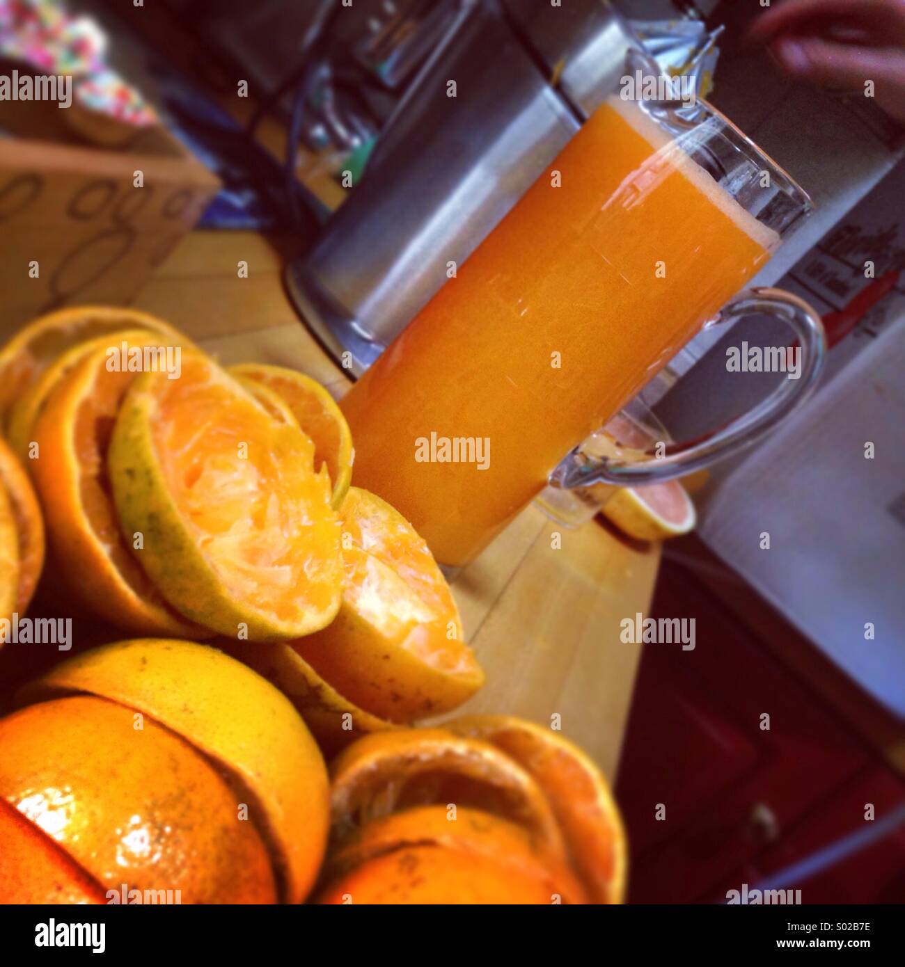 Fresh squeezed orange juice Stock Photo Alamy