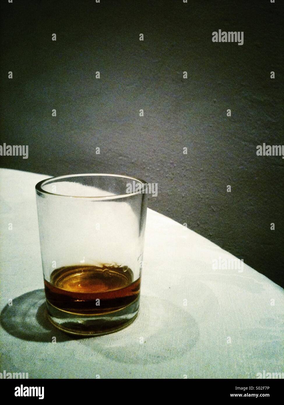 Tot glass of Brandy Stock Photo