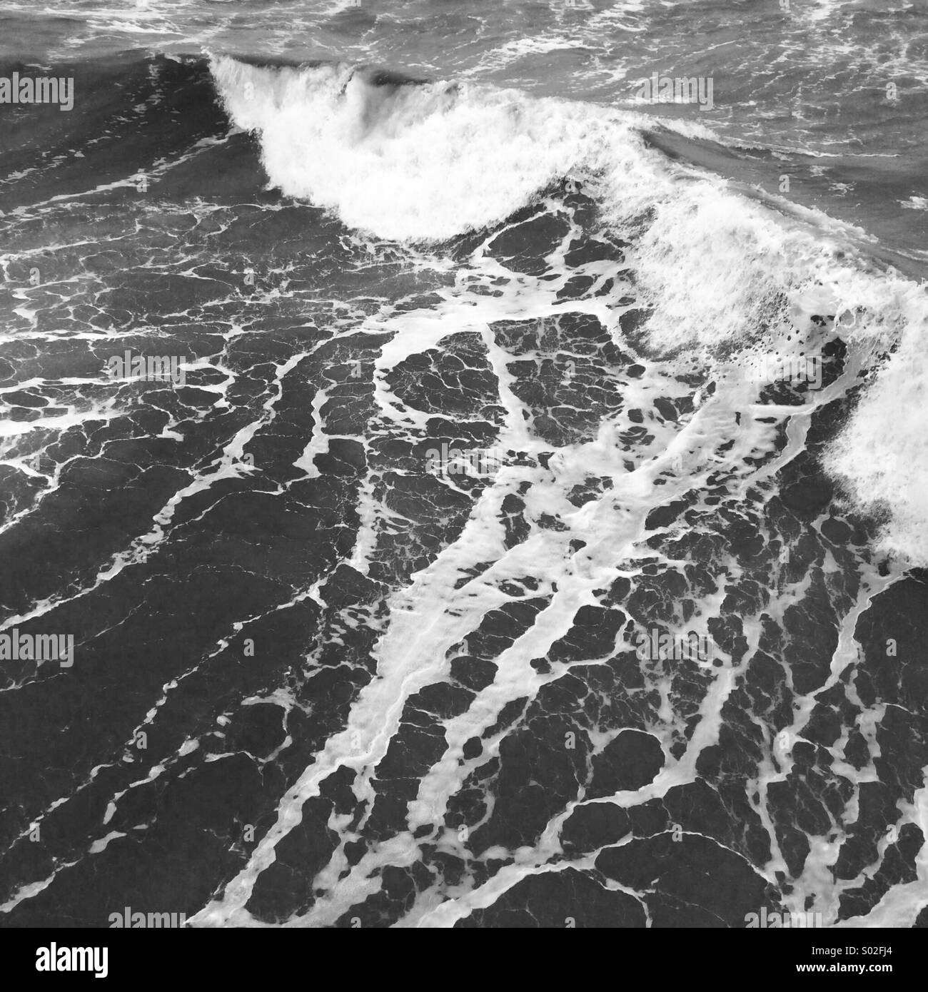 Looking down on a stormy ocean - Smartphone Captured Stock Image