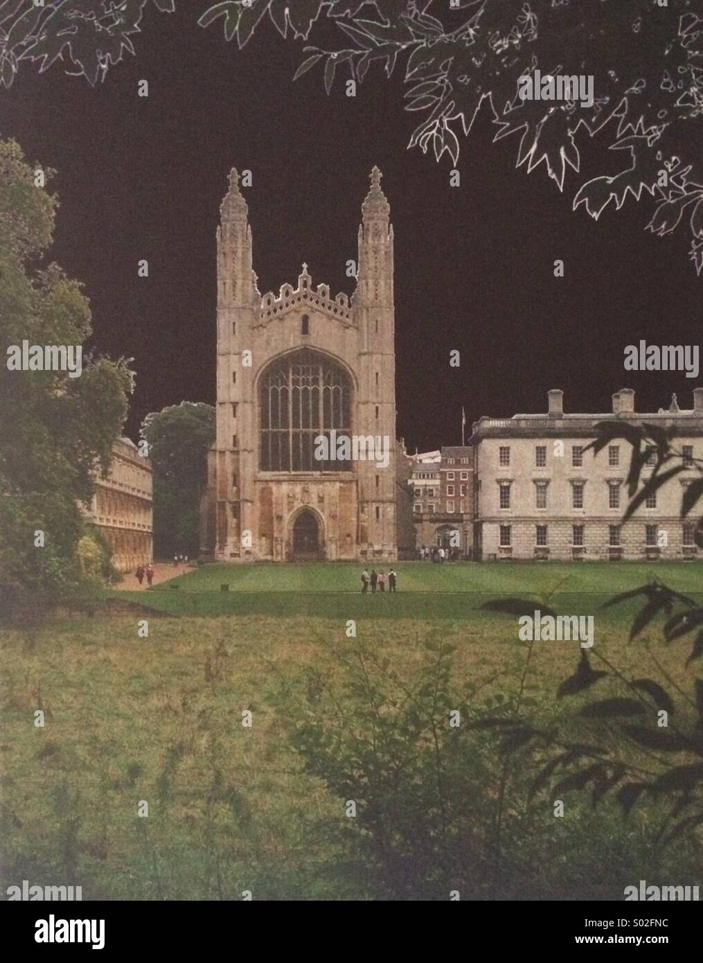 Artistic rendering of King's College Chapel, Cambridge, UK - Smartphone Captured Stock Image