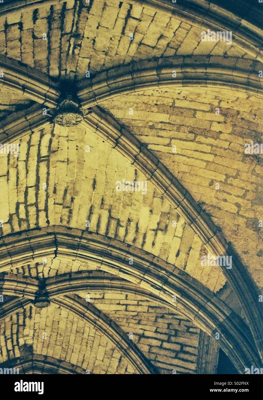 Artistic Rendering Ceiling of Cloisters, Toledo Cathedral, Spain - Smartphone Captured Stock Image