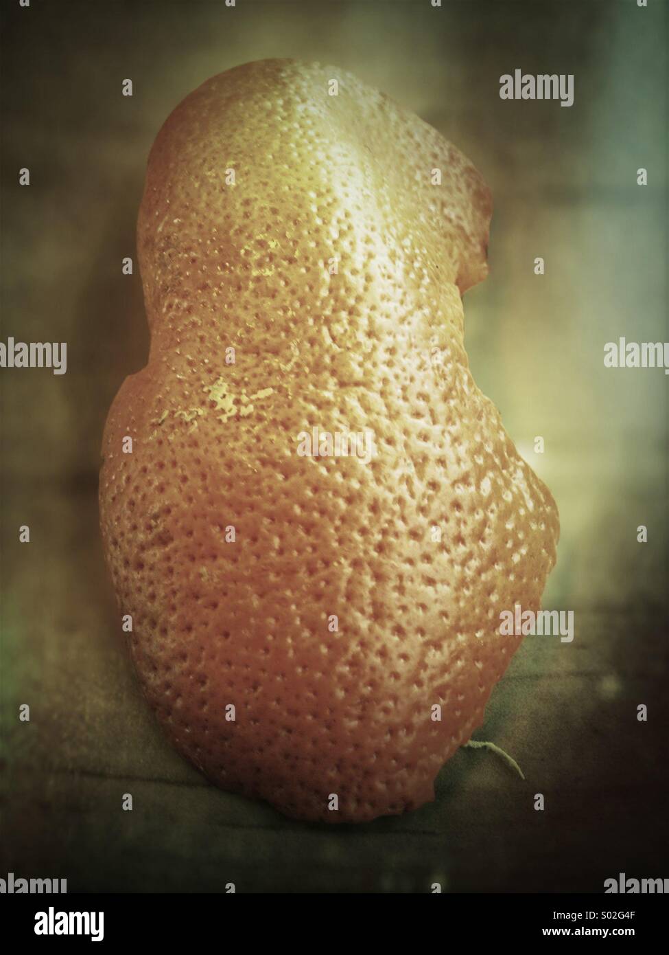 Orange peel on table - Smartphone Captured Stock Image