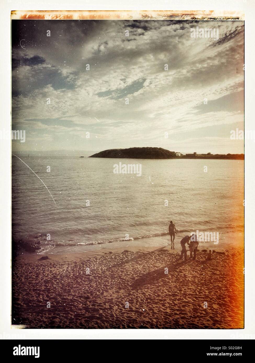 End of the day at Barry Island - Smartphone Captured Stock Image