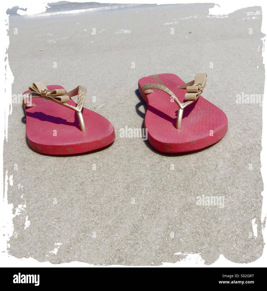 Flip flops on the beach - Smartphone Captured Stock Image