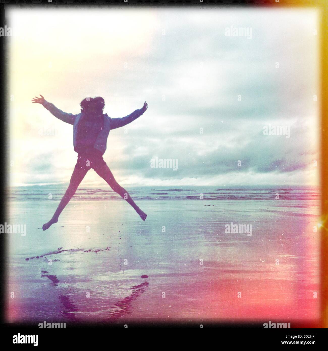 Girl Jumping For Joy High Resolution Stock Photography and Images - Alamy