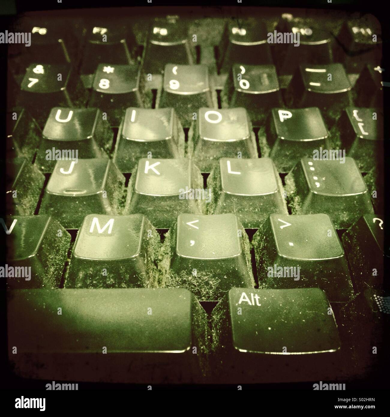 Dirty, germ filled computer keyboard. - Smartphone Captured Stock Image