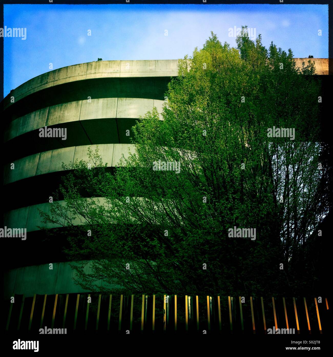 Urban landscape garage vertical silos parking Stock Photo Alamy