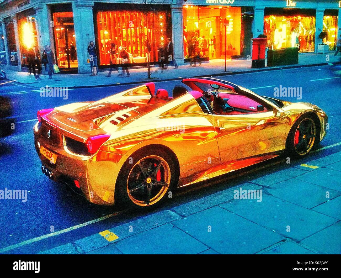 Golden Ferrari Stock Photo Alamy
