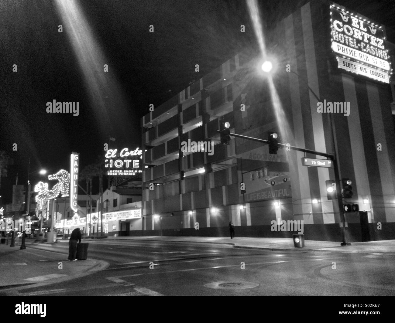 Las Vegas Downtown After Midnight Stock Photo Alamy