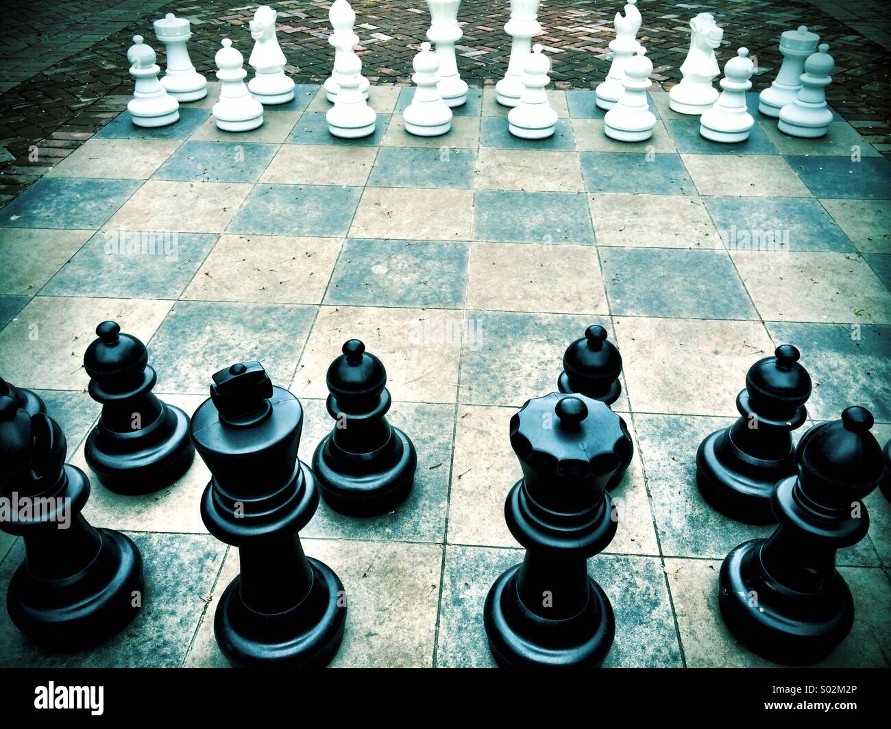 Giant Sized Chess Board Stock Photo