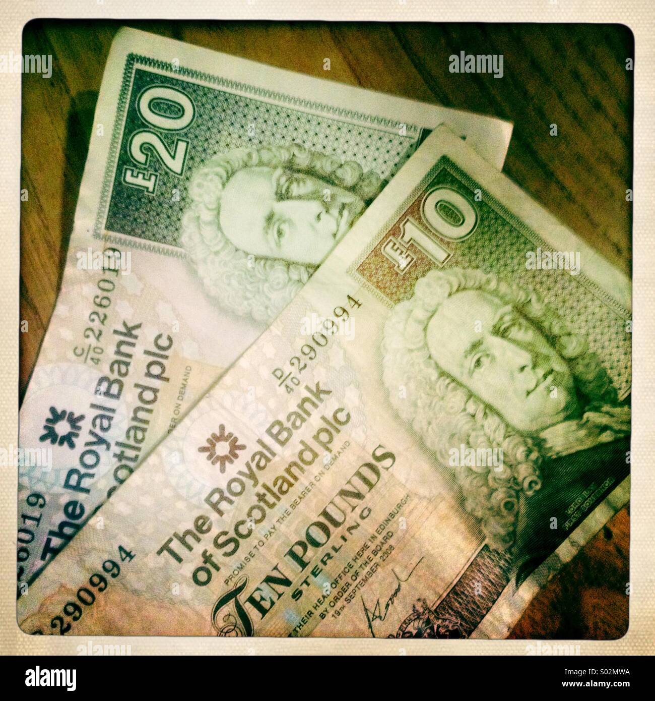 Banknotes Scotland Stock Photo