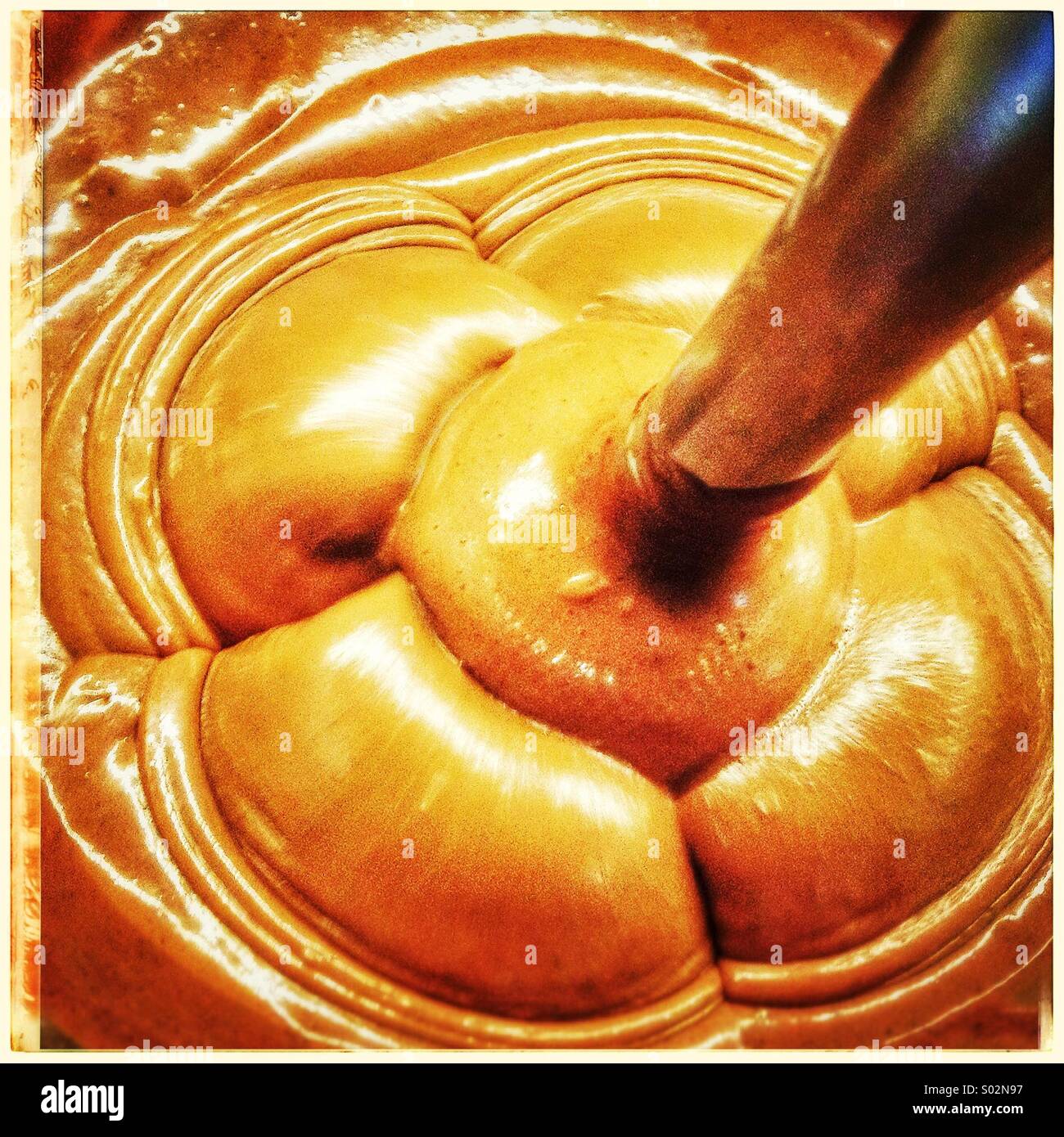 Electric mixer preparing home made glutten free chocolate cake - Smartphone Captured Stock Image