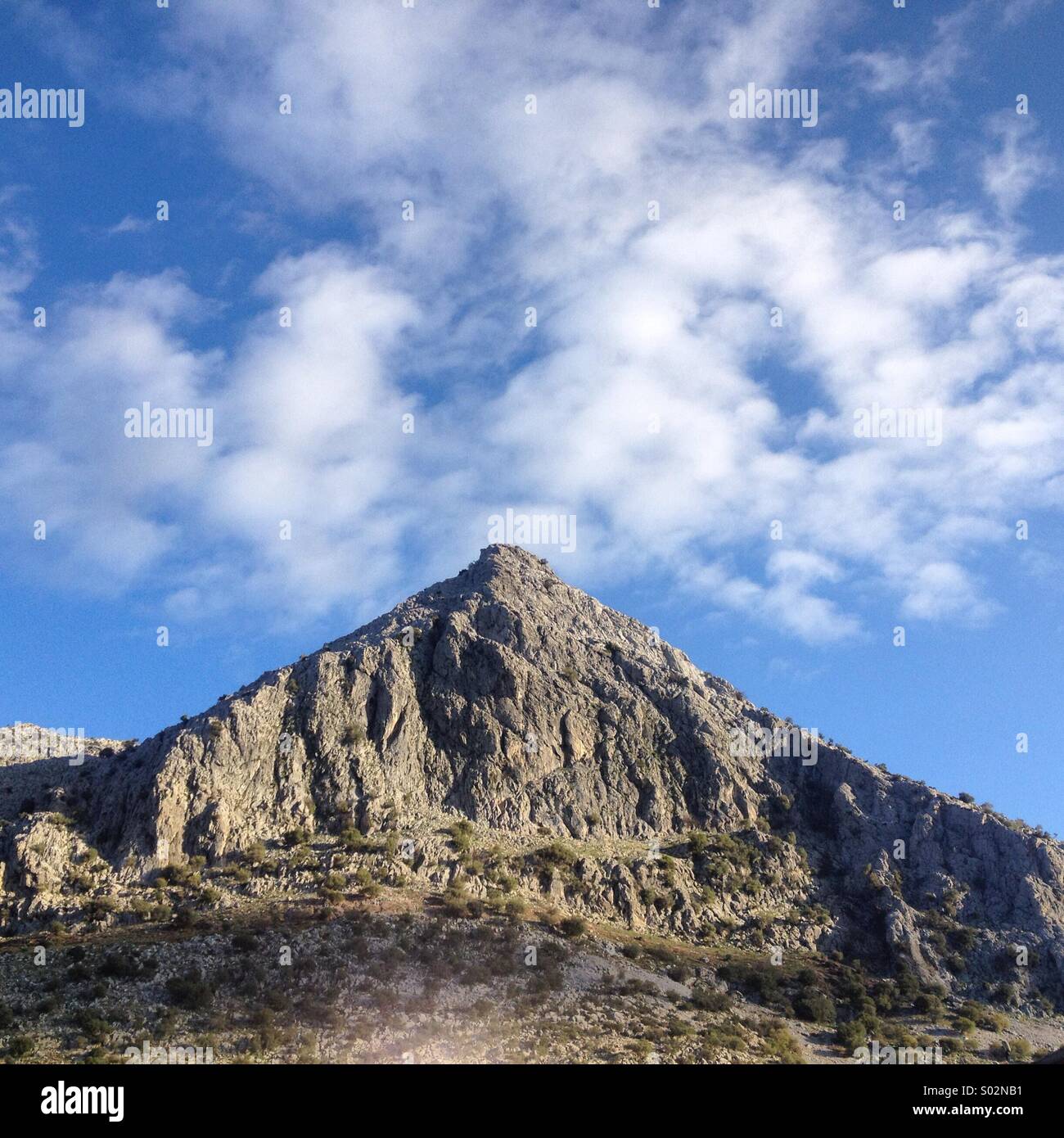 Mountain in Villaluenga del Rosario, Parque Natural Sierra de Grazalema, Andalusia, Spain Stock Photo