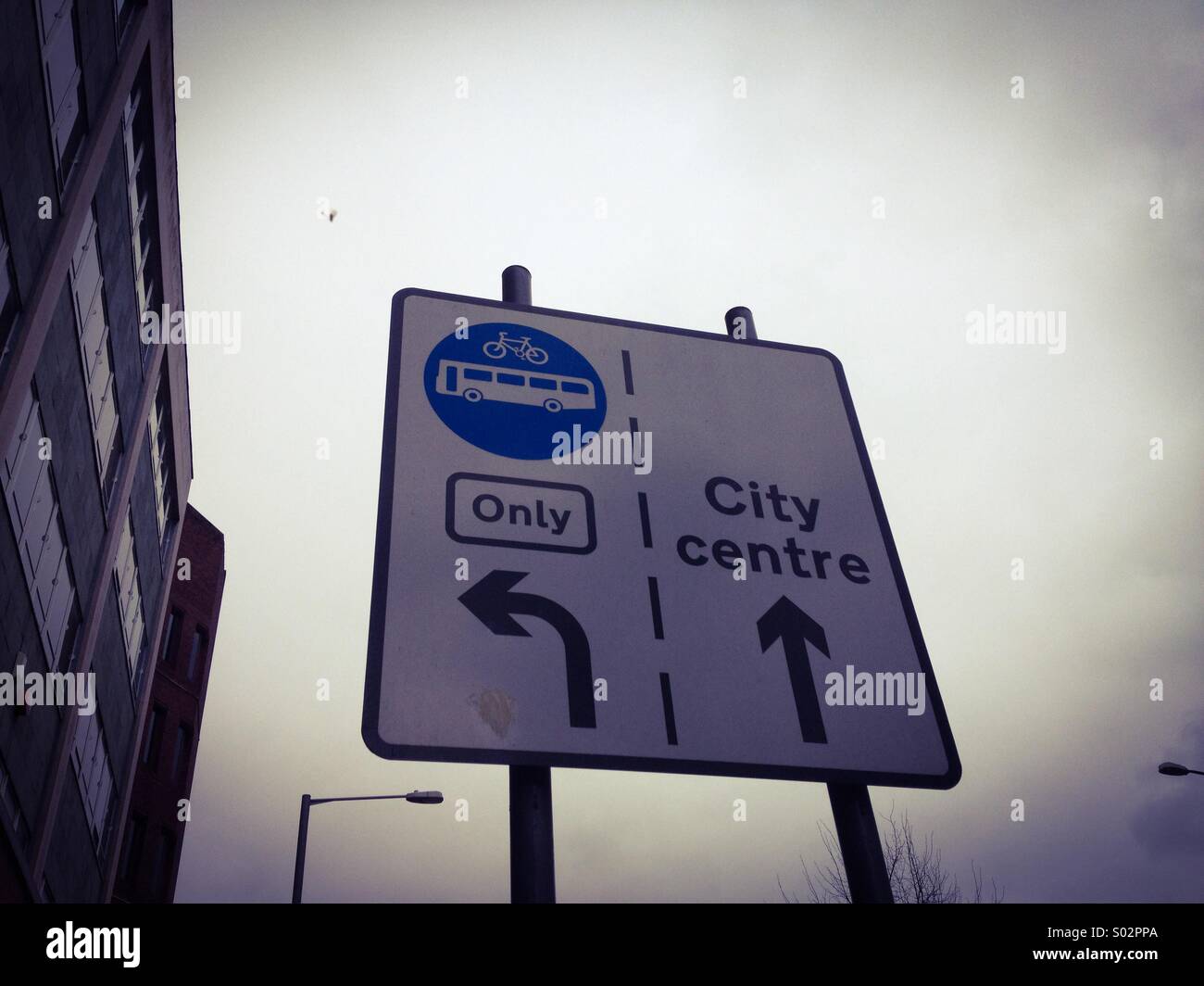 Buses and cycles only sign - Smartphone Captured Stock Image