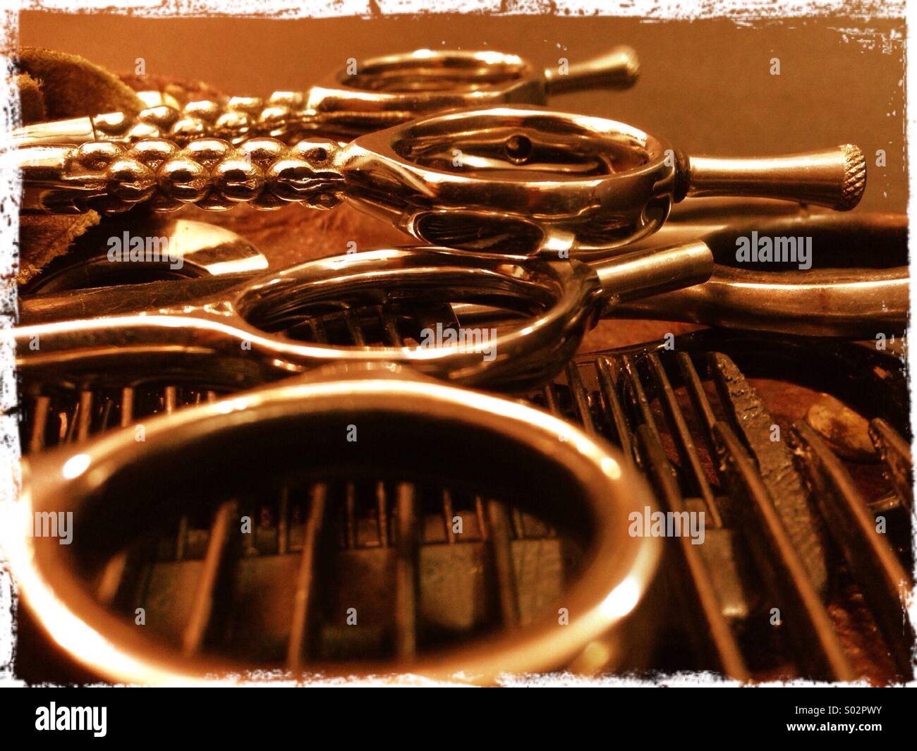 Scissors and comb at barber shop - Smartphone Captured Stock Image