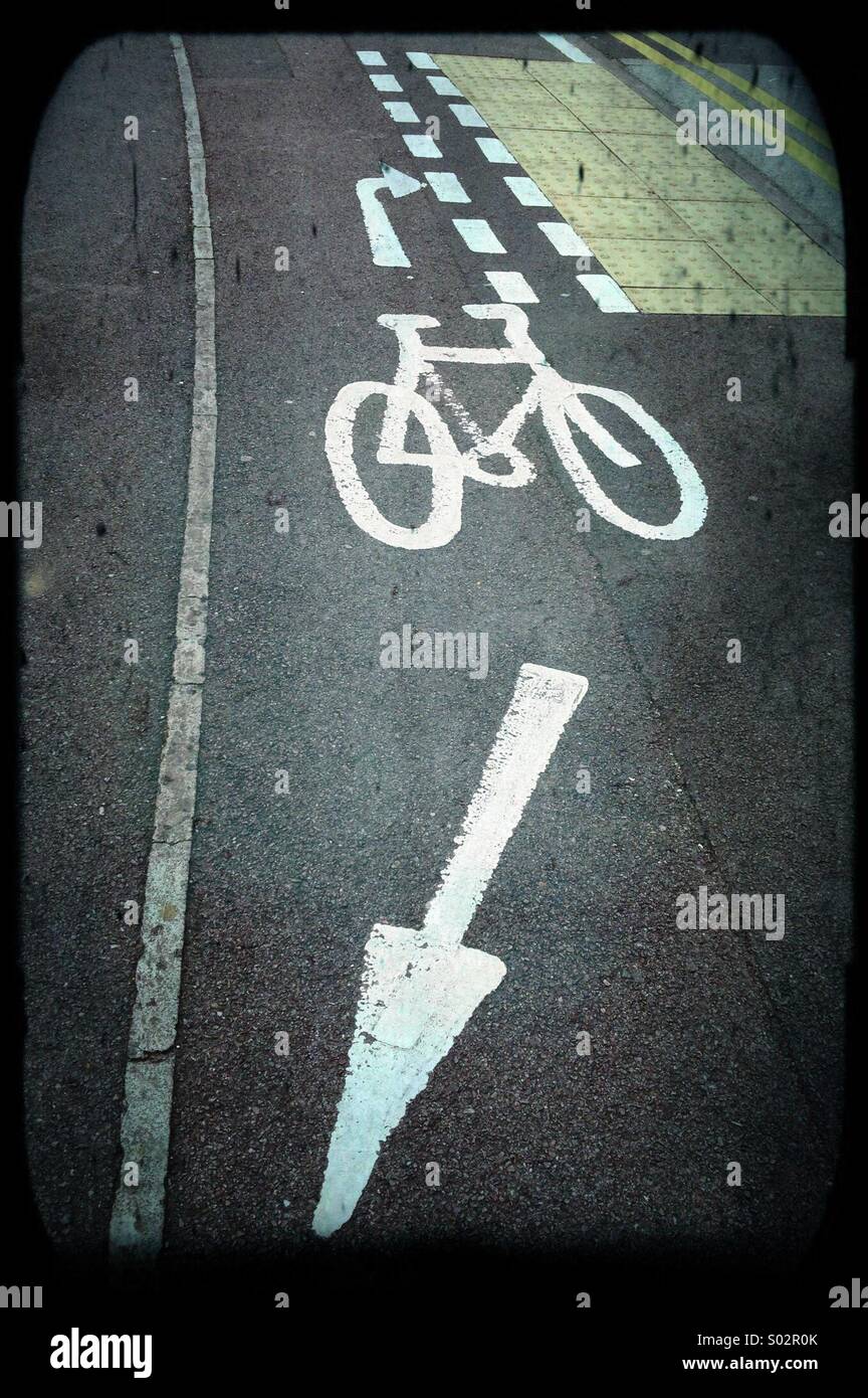 Cycle lane - Smartphone Captured Stock Image