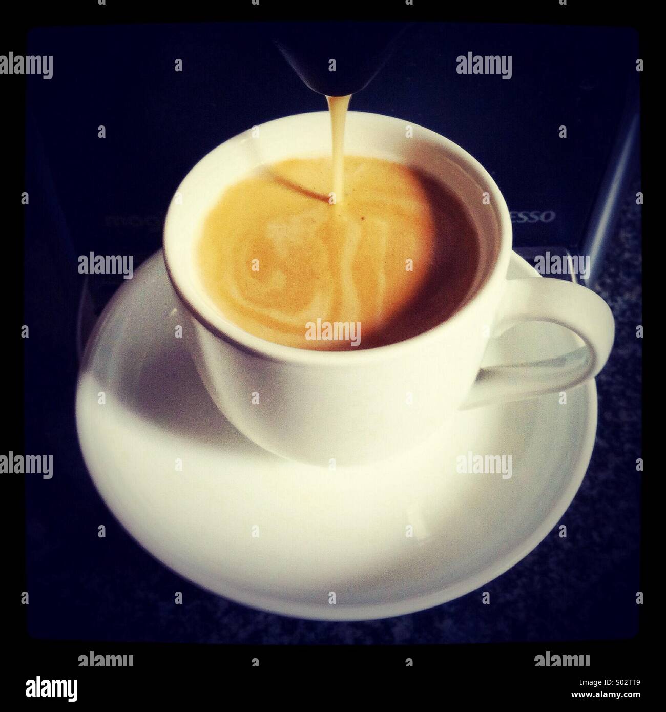 Making an espresso coffee Stock Photo Alamy